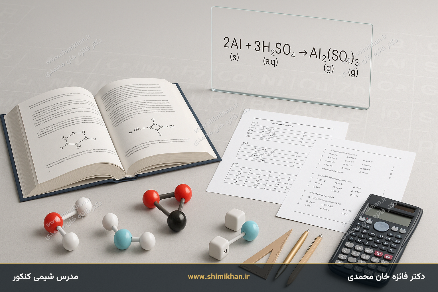 راهنمای انتخاب منبع و کتاب شیمی کنکور راهنمای انتخاب منبع و کتاب شیمی کنکور با کتاب درسی، مدلهای مولکولی، واکنش موازنهشده و برگههای تمرین